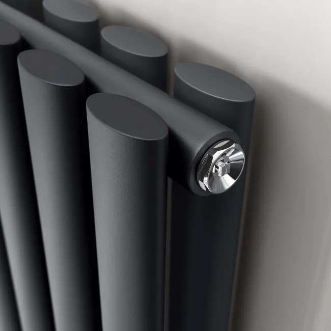 Marbella Anthracite Double Oval Panel Radiator 1800x240mm
