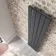 Faro Anthracite Single Flat Panel Vertical Radiator 1600x350mm