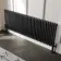 Athens Matt Black Double Column Horizontal Traditional Radiator 600x1595mm