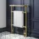 Gibraltar Large Brushed Brass Traditional Heated Towel Radiator (With Overhanging Rail)