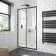 London Matt Black 6mm Sliding Shower Door 1000mm