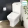 Atlanta Fully Back to Wall Close Coupled Corner Toilet With Soft Close Slim Seat