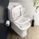 Atlanta Fully Back to Wall Close Coupled Corner Toilet With Soft Close Slim Seat