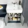 Monaco Inky Blue Combination Vanity Basin and Boston Toilet 1200mm