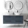 Elba Inky Blue Double Wall Hung Drawer Vanity with Marble Top & Oval Basin 1200mm - Black Accents