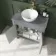 Bermuda Dove Grey Vanity with Round Counter Top Basin 800mm - Brushed Brass Accents