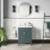 Bermuda Midnight Green Basin Vanity 600mm - Brushed Brass Accents