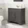 Lucia Graphite Grey Basin Vanity 830mm - Brushed Brass Accents