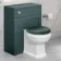 Traditional Midnight Green Back To Wall Unit and Hudson Toilet with Wooden Seat