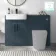 Harper Navy Blue Basin Vanity and Back To Wall Toilet Unit 1200mm (Excludes Toilet) - Black Accents