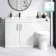 Mersey Gloss White Combination Vanity Basin and Miami Toilet 1300mm - Black Accents
