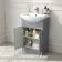 Capri Fog Grey Vanity with Semi Recessed Basin 550mm - Traditional Handles