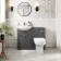 Capri Slate Grey Combination Vanity Basin and Denver Toilet 1050mm - Chrome Handles