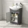 Capri Slate Grey Combination Vanity Basin and Denver Toilet 1050mm - Chrome Handles