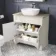Lucia Chalk White Vanity With Oak Effect Top & Curved Counter Top Basin 840mm