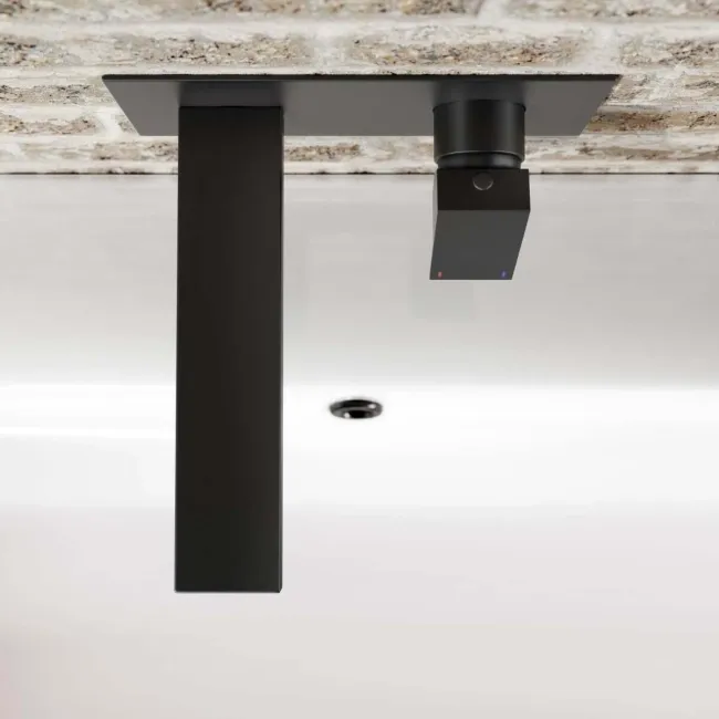 Lea Matt Black Wall Mounted Basin Mixer Tap