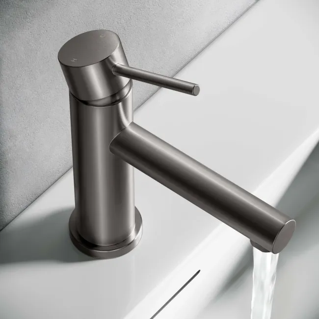 Don Gunmetal Grey Basin Mixer Tap