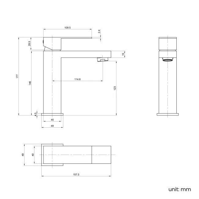 Dart Brushed Brass Basin Mixer Tap