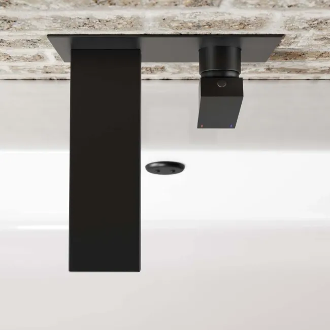 Lea Matt Black Wall Mounted Bath Filler