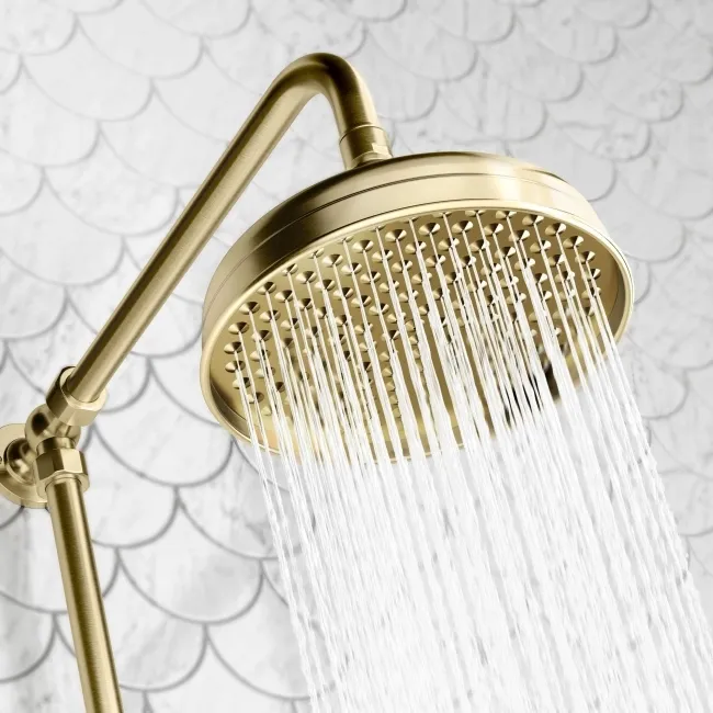 Shannon Brushed Brass Traditional Thermostatic Shower Set