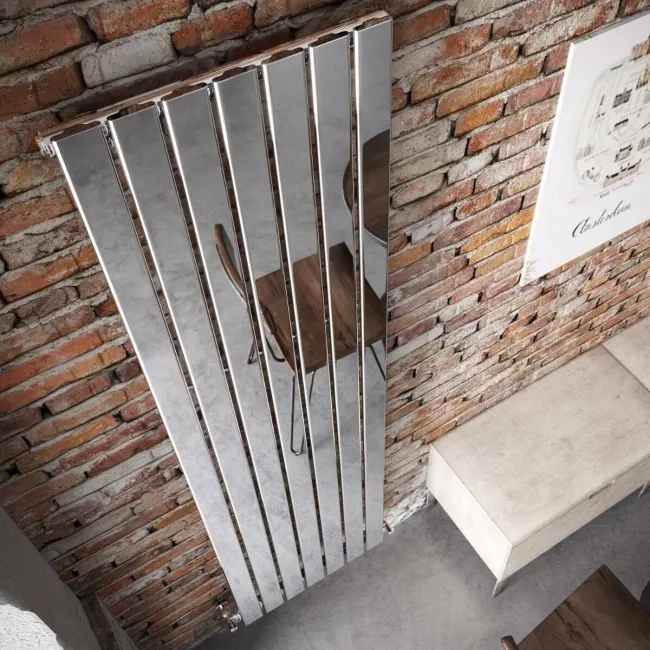 Faro Chrome Single Flat Panel Vertical Radiator 1800x490mm