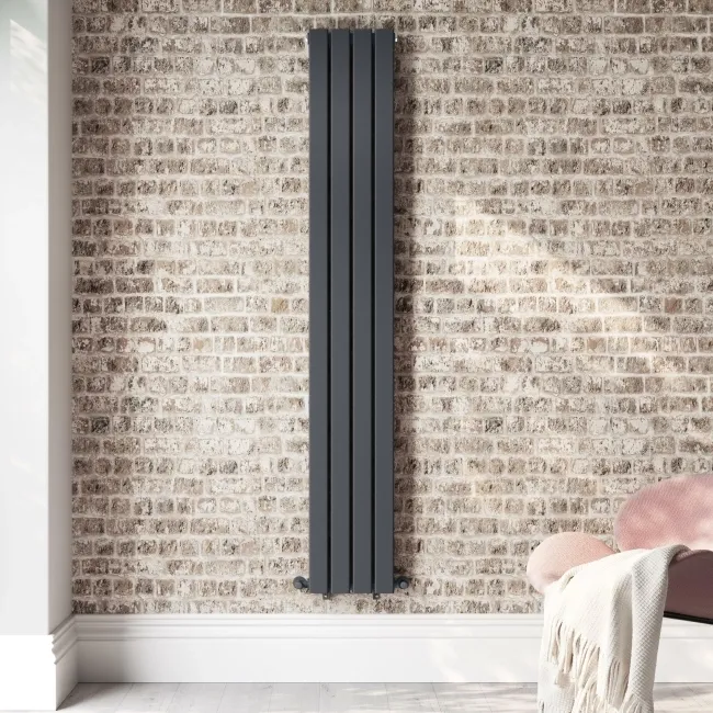 Faro Anthracite Double Flat Panel Vertical Radiator 1800x280mm