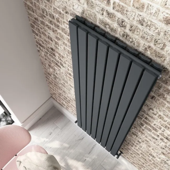 Faro Anthracite Double Flat Panel Vertical Radiator 1800x560mm