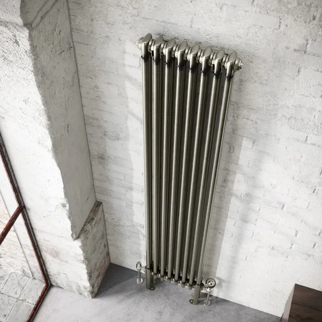 Athens Raw Metal Double Column Vertical Traditional Radiator 1800x380mm