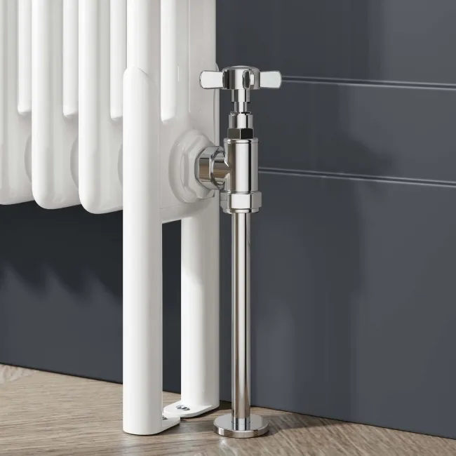 Athens White Triple Column Horizontal Traditional Radiator 600x1010mm