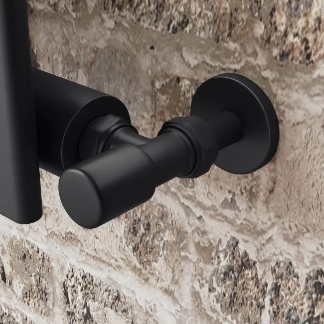 Faro Matt Black Single Flat Panel Horizontal Radiator 600x1190mm