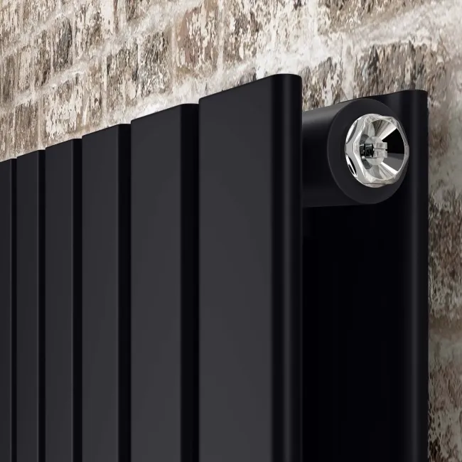 Faro Matt Black Double Flat Panel Horizontal Radiator 600x770mm