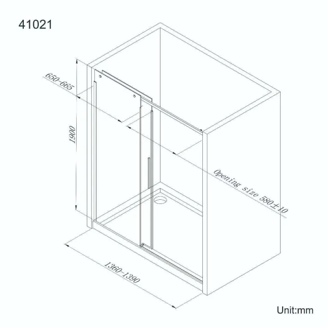 Stockholm Easy Clean 8mm Frameless Sliding Shower Door 1400mm