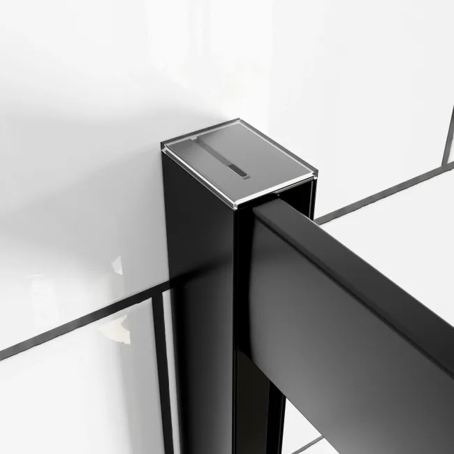 London Matt Black 6mm Offset Quadrant Shower Enclosure 1200x800mm