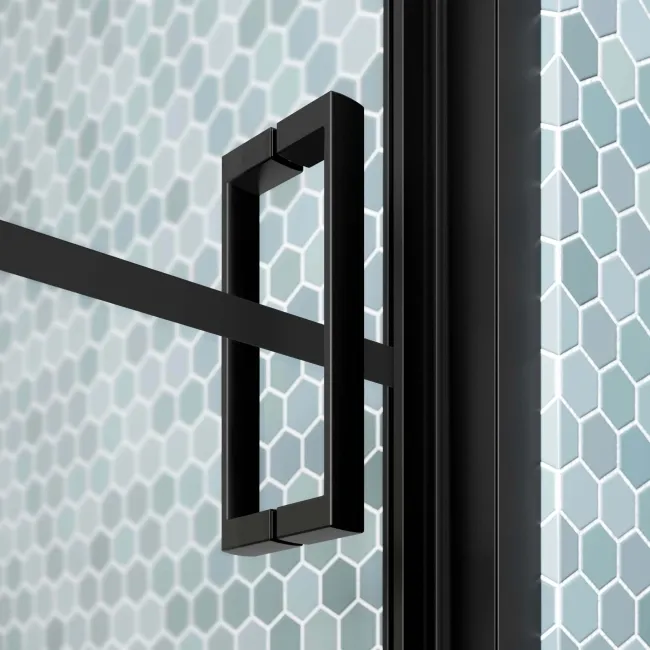 London Matt Black Grid 6mm Bifold Shower Door 800mm