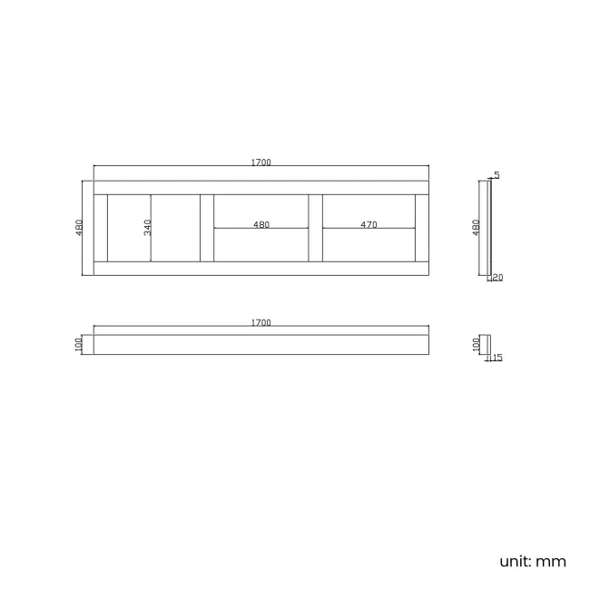 Traditional Linen White Wooden Bath Front Panel 1700mm