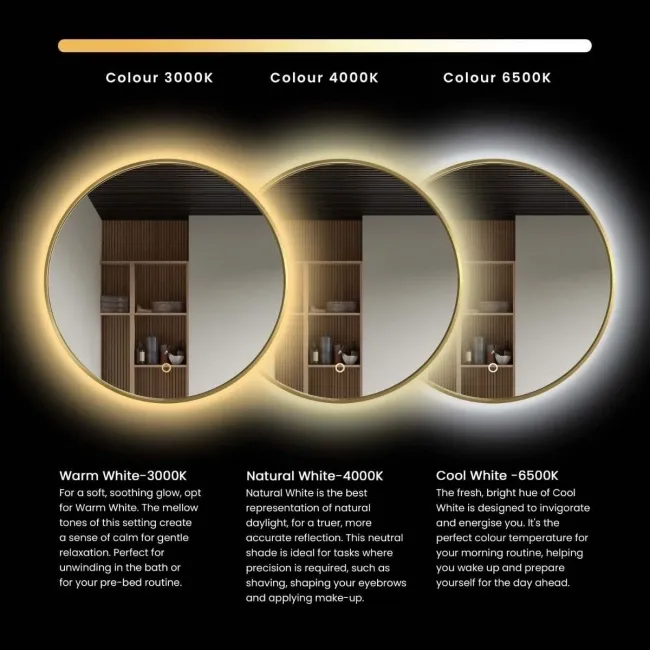 Mollie Matt Brass Round Illuminated LED Mirror Cabinet 600mm