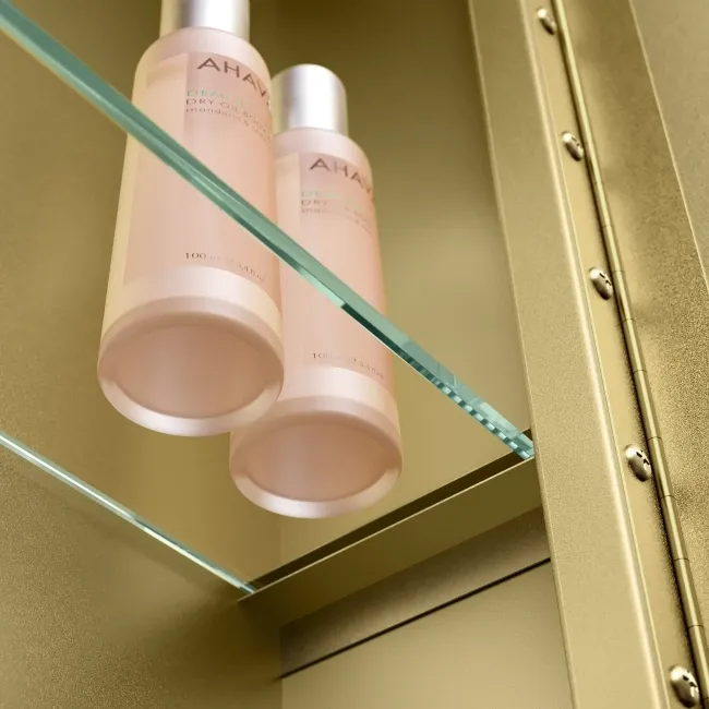 Olivia Matt Brass Mirror Cabinet 710x500mm