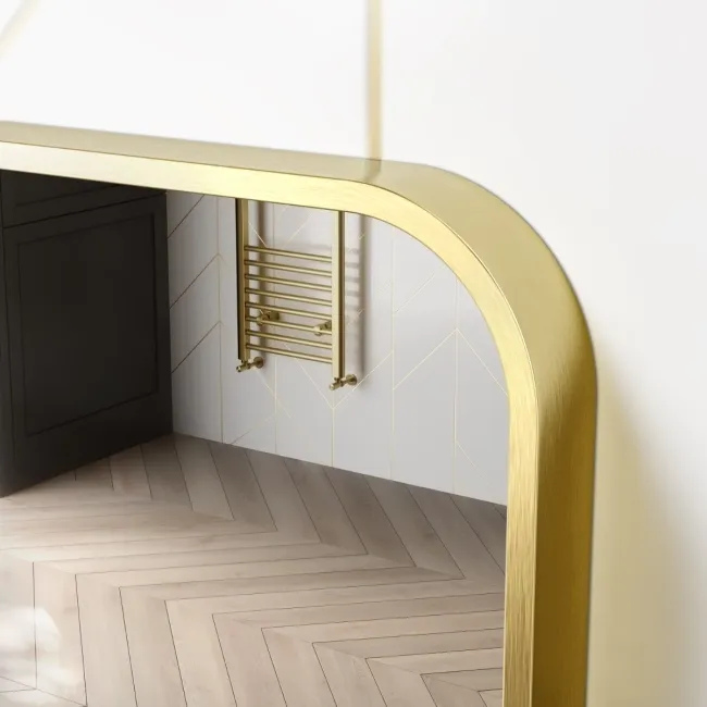 Essence Brushed Brass Rectangular Bathroom Mirror 800x600mm