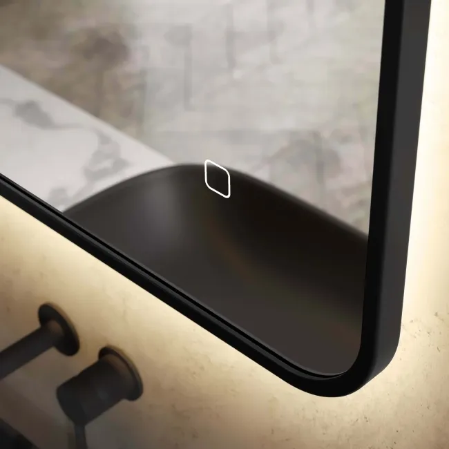 Mila Black Framed Backlit llluminated LED Mirror 600x1000mm