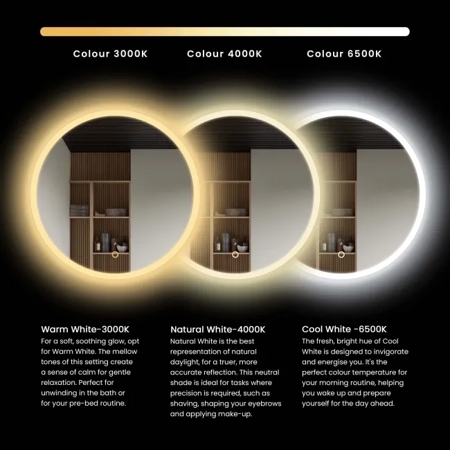 Aurora Matt Black Illuminated LED Mirror Cabinet 700x600mm