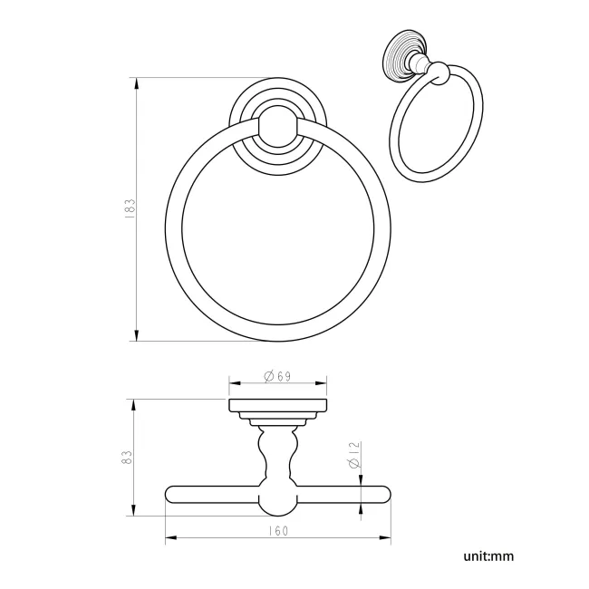 Eleanor Traditional Chrome Towel Ring