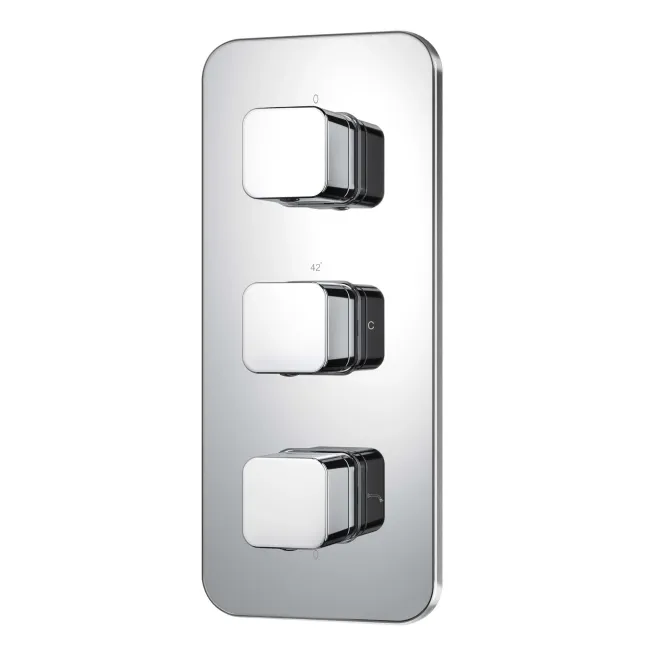 Galway Premium Ceiling Chrome Square Thermostatic Bath Filler Shower Set - 300mm Head & Hand Shower