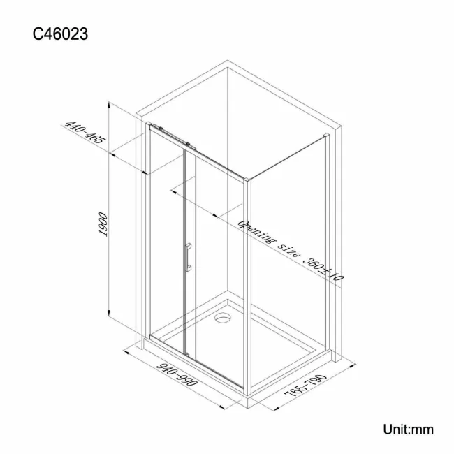 Hamburg Easy Clean 8mm Sliding Shower Enclosure 1000x800mm - Easy Fix Feature