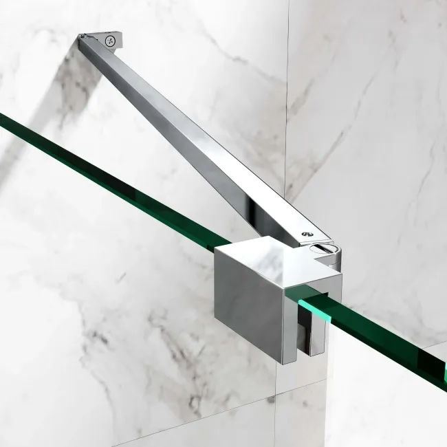 Copenhagen Easy Clean 8mm Wet Room Shower Glass 800mm & 250mm Pivotal Return Panel