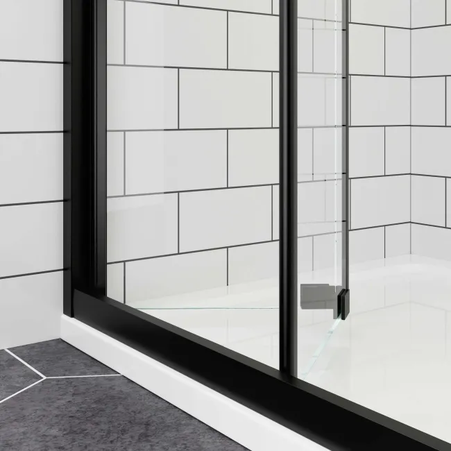 London Matt Black 6mm Bifold Shower Enclosure 1000x800mm