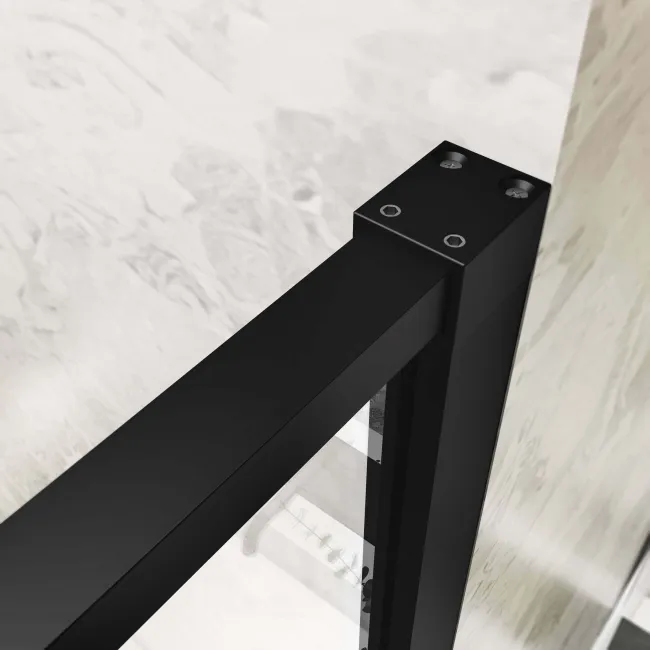 Helsinki Matt Black Premium Easy Clean 8mm Hinged Shower Enclosure 1000x800mm