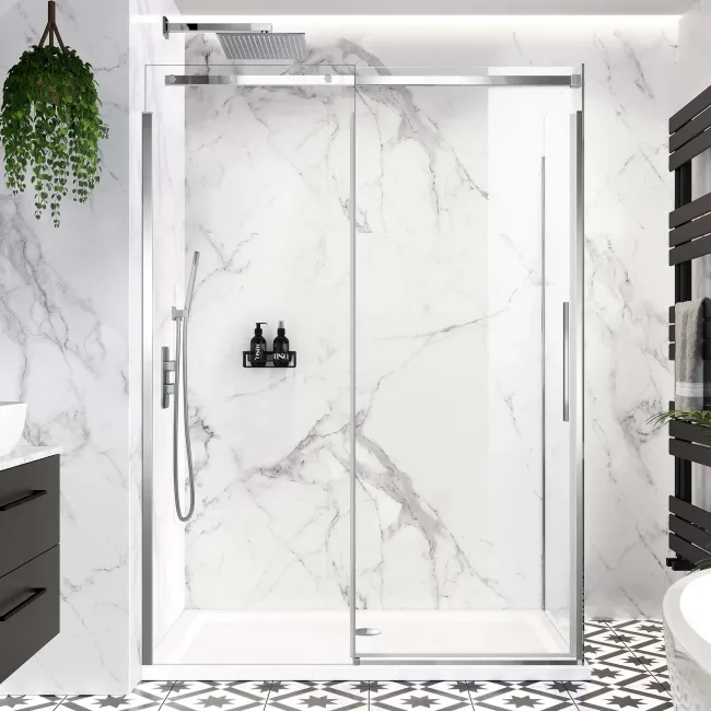 Stockholm Easy Clean 8mm Frameless Sliding Shower Enclosure 1400x900mm
