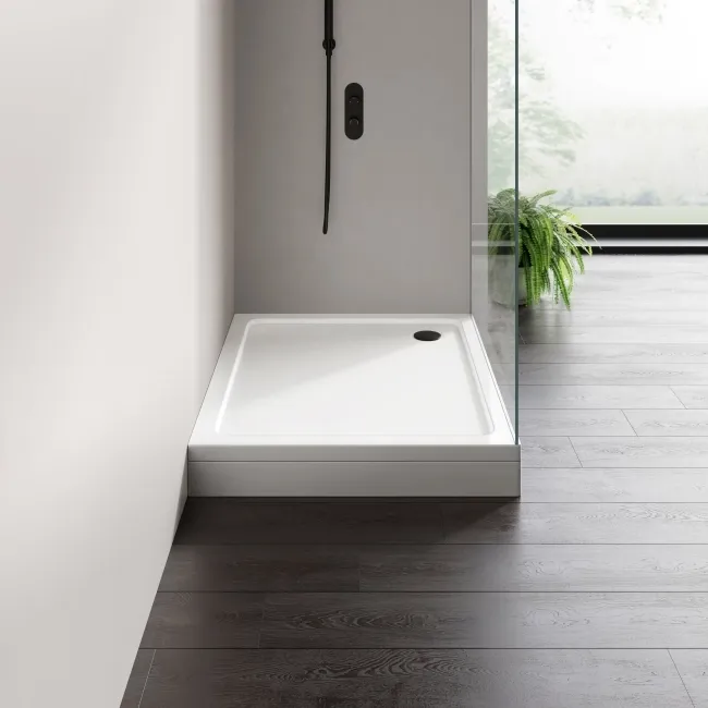 London Rectangular Stone Shower Tray 1200x900mm & Riser Kit