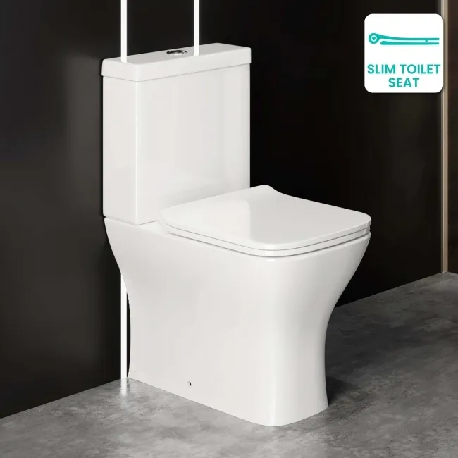 Atlanta Fully Back to Wall Close Coupled Toilet With Soft Close Slim Seat