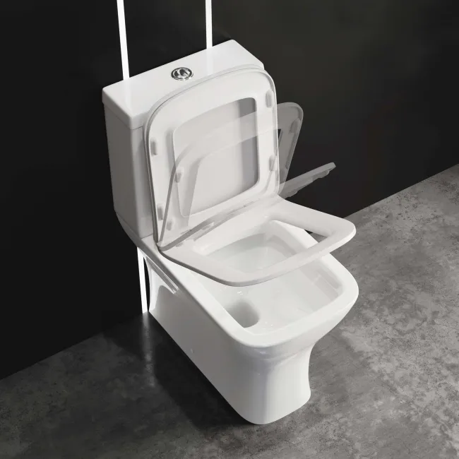 Atlanta Fully Back to Wall Close Coupled Toilet With Soft Close Slim Seat